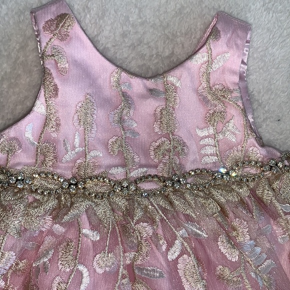 NWOT American Princess 6M Pink/Gold Rhinestone Dress Gorgeous💖Matching Bloomers - Picture 3 of 14